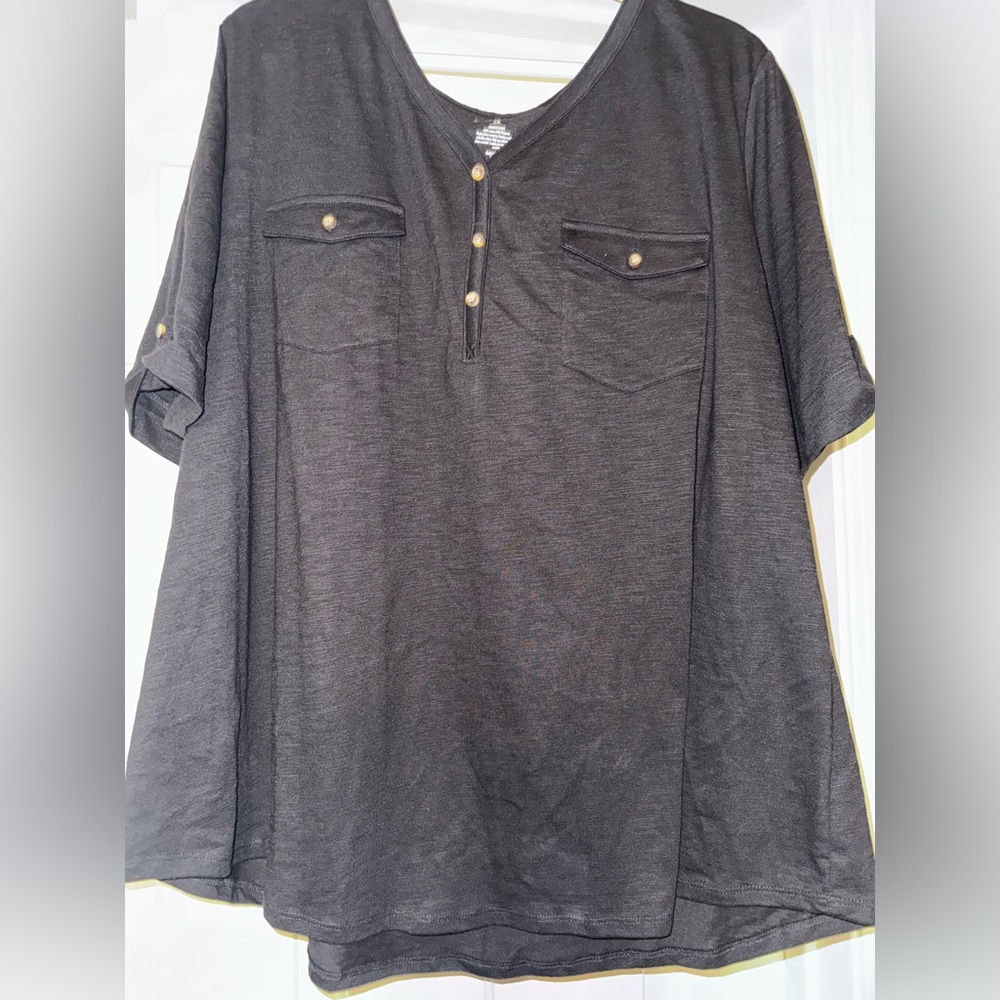 Croft & Barrow Women's Plus Charcoal Top